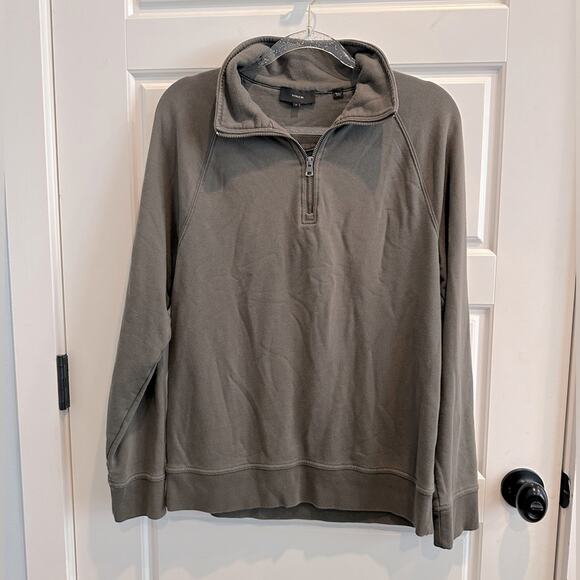 Vince Men's Quarter Zip French Terry Cotton Pullover Sweatshirt - Picture 6 of 9